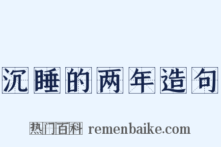 沉睡的两年造句是什么意思的图片